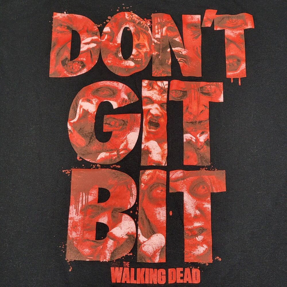 Jerzees SS Black Unisex Tee The Walking Dead "Don't Git Bit" - Size XL